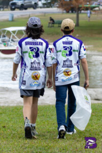 Boerne Bass Club student anglers wearing BBC tournament jerseys at a 2026 competition